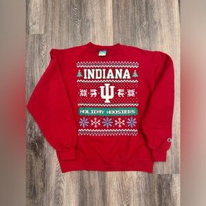 Champion Holiday Indiana Hoosiers Christmas Crewneck Sweater.Medium. Excellent.